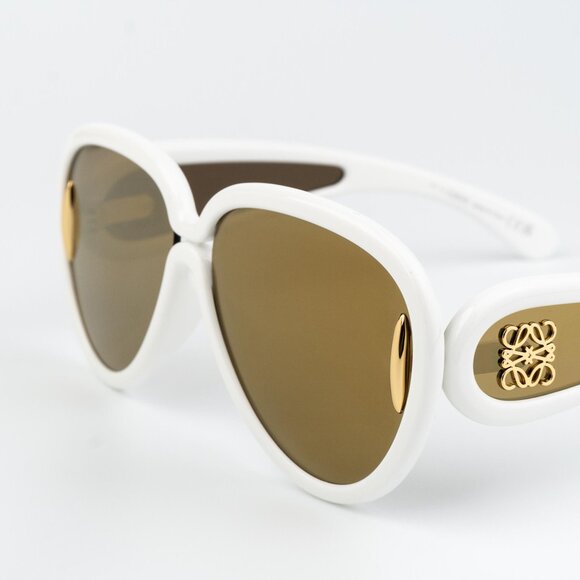 Loewe X PAULA'S IBIZA Women Sunglasses White Brown Mirror Pilot LW40132I 25G - Picture 4 of 9